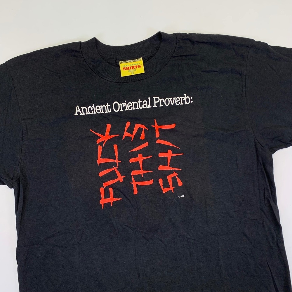 Ancient Oriental Proverb Funny Humor T-shirt XL‎ Black Single Stitch 90s